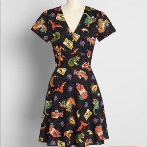 ModCloth - Tattoo Time Warp Mini Dress Size 12